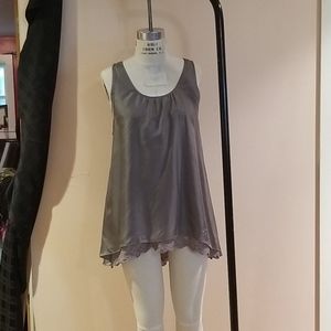 Womens silk high low top